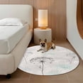 thumbnail image 2 of Dandelion Round Area&nbsp;Rug 8ft Vintage Watercolor Flower Leaf Farm Rustic Botanical Non-Slip&nbsp;Washable Circle Rugs Soft Felt Indoor Floor Mat for Bedroom Kitchen Living Room Bathroom, 2 of 9