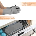 thumbnail image 5 of Guantes de ducha para perros de alta densidad con dientes, removedor de pelo de gato de silicona resistente al calor con diseño mejorado de cinco dedos, 5 of 5