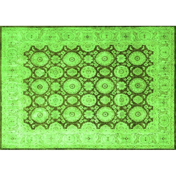 Ahgly Company Indoor Rectangle Persian Green Traditional Area Rugs, 8' x 12'
