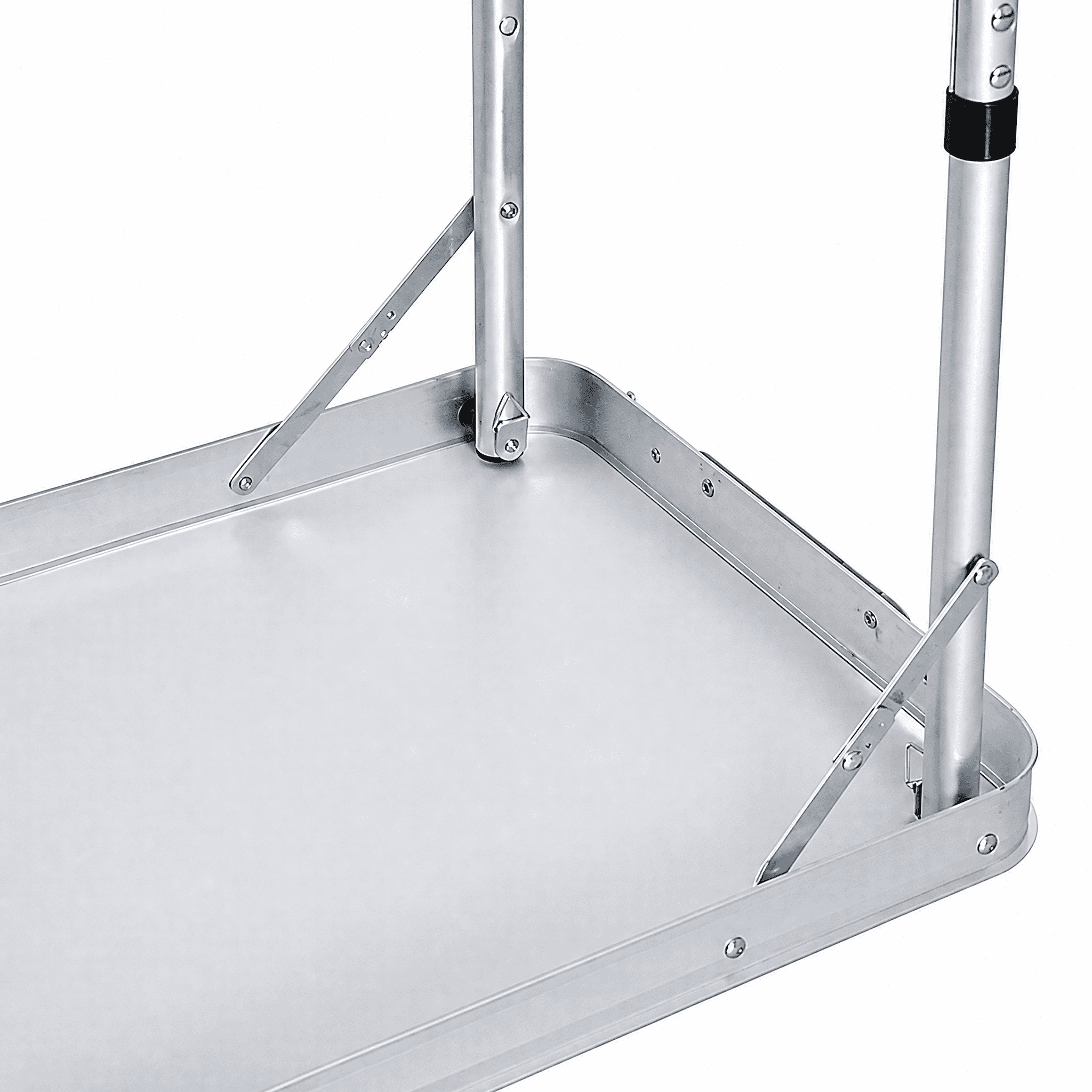 3 Height Adjustable Folding Camping Table with Zipper Oxford Storage Organizer, Aluminum Frame Solid MDF Tabletop Portable Outdoor Foldable Table Supports 55lbs for Picnic BBQ Tailgating Pebbles
