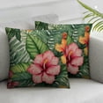 thumbnail image 2 of PIKWEEK  Watercolor Tropical Floral Pattern Burlap Throw Pillow Case Cushion Cover Sofa Outdoor Decorative Square 2pc, 2 of 6