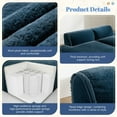 thumbnail image 6 of 90" Oversized Double Chaise Lounge Indoor, Fluffy Modern Sleeper Loveseat Chair, Sectional Deep Seat Sofa Bed for Living Room, No Assembly Required, Dark Blue, 6 of 9