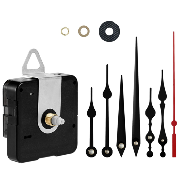Mecanismo de Reloj de Repuesto, Funciona con Pilas, Silencioso, Kit de Reparación de Manecillas, Eje de 12 mm de Longitud.