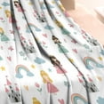 thumbnail image 3 of Rainbow Princess Castle Pattern Blanket,Comfortable Soft Flannel Throw Blanket,All Season,Warm Lightweight Blankets for Sofa Bed Couch Living Room Chair,30"x40", 3 of 4