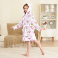 thumbnail image 2 of FORMRS Niños Bathrobe Unisex Hooded Robe Soft Plush Pajamas Sleepwear, Size 2-3T, Geometric Love, 2 of 7
