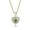 August- Genuine Peridot, variant on AVORA 14K Yellow Gold Mar Birthstone-Created Aquamarine with Simulated Diamond CZ Heart Halo Pendant Necklace with 18" Chain