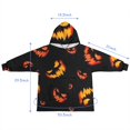 thumbnail image 7 of Black Halloween Pumpkin Faces Blanket Hoodies for Kids 6-13YR Oversize Wearable Blanket Hoodies for Boys Girls Teens, 7 of 7
