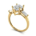 thumbnail image 2 of 2.5 ct Pear Cut White Sapphire 3 Stone 18K Yellow Gold Womens Engagement Ring, 2 of 5