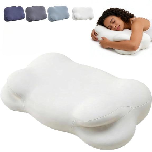 Cooling Memory Foam Bed Pillow with Adjustable Neck Support, Standard White Cervical Pillow