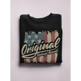 thumbnail image 3 of American Vintage Flag Design Sweatshirt Women -Image by Shutterstock, Female x-Large, 3 of 4