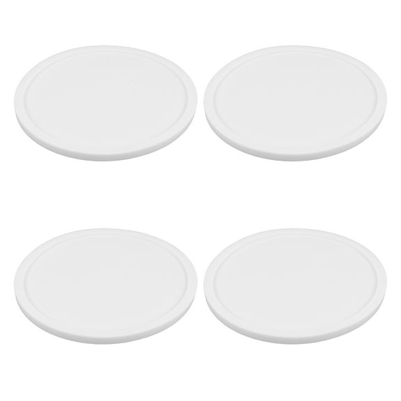 GOOHOCHY 4-Pack Round Silicone Drink Coasters Non-Slip Heat Resistant Cup Mats Thickened Design for Kitchen and Home, White