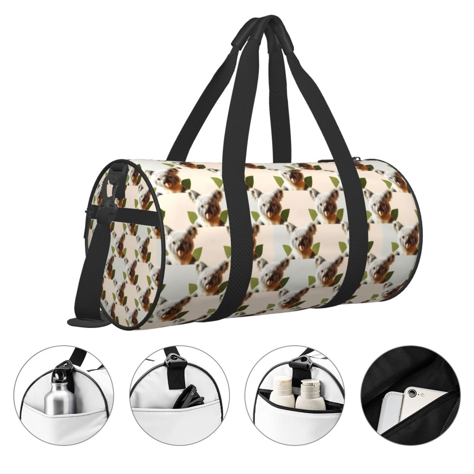Vsdgher Art cute koala 45L Foldable Duffel Bag, Sports Gym Bag,Overnight Bag, Portable Weekender Bag for Airplanes