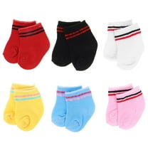 Hytrove 6 Pairs Plush Doll Socks Comfortable Fit for Dollhouse Decoration Ankle Length for Doll Accessories