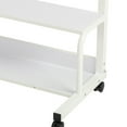 thumbnail image 6 of Hassch Portable Desk with Power Outlet, Height Adjustable Computer Laptop Table with USB Ports, Rolling Table with 2 Shelves for Home Office, White, 6 of 7