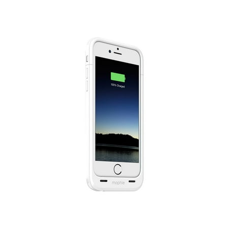 Mophie Juice Pack Plus - External battery pack Li-pol 3300 mAh (Lightning) - on cable: Micro-USB - white gloss - for Apple iPhone (Best External Battery Case For Iphone 6)