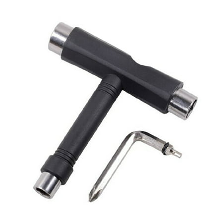 All-In-One Skate Tools Multi-function Portable Skateboard T Tool Accessory with T-type Allen Key and L-type Phillips Head Wrench