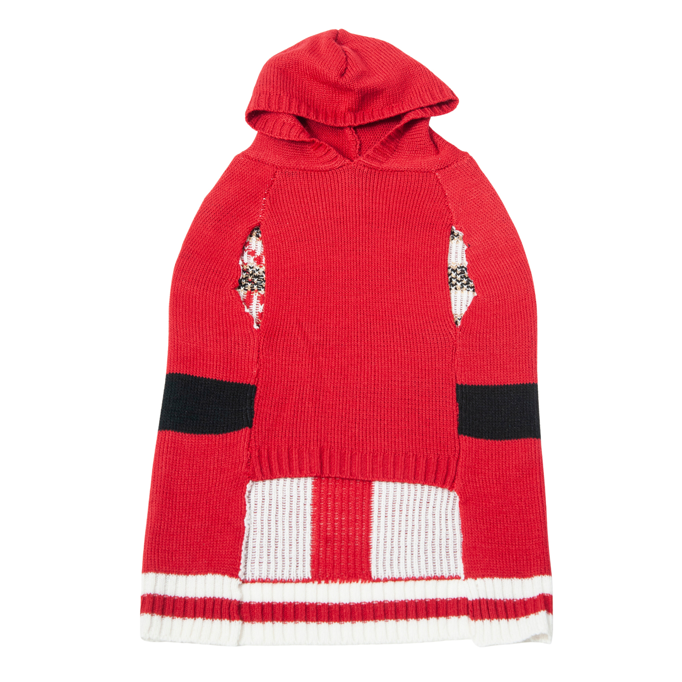 Vibrant Life Holiday Dog Clothes Red Santa with Hoodie Sweater, Large