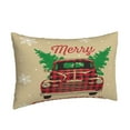thumbnail image 2 of Balery Christmas Vintage Red Truck Pillow Covers,Bed Pilowcases,Reversible Plush Throw Pillow Covers End Pillow Encasement,Pillow Case - 14"X20", 2 of 9