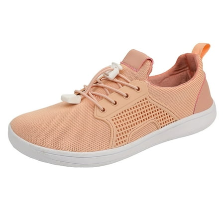 Fauean Sneakers for Women Mesh Breathable Wide Toe Sports Shoes Versatile Women s Shoes Pink Size 44