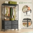 thumbnail image 2 of Clothes Rack with Fabric Drawers, Adjustable Wardrobe Closet Rack with Metal Wire Shelf, Black, 2 of 7