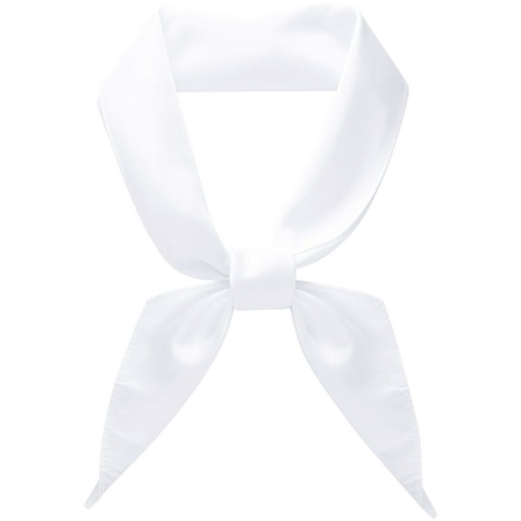 INSPIRE CHIC Women's Triangle Scarf Handmade Self-fold Sailor Bow Tie for Uniform 1 Pcs White One Size