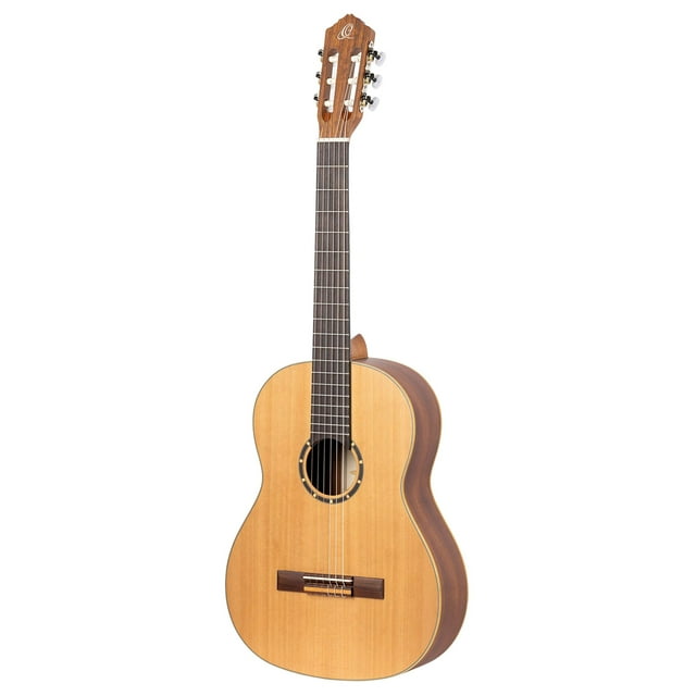 Ortega Guitars 6 String Family Series Full Size Left-Handed Nylon Classical Guitar w/Bag, Cedar Top-Natural-Satin, (R122L)