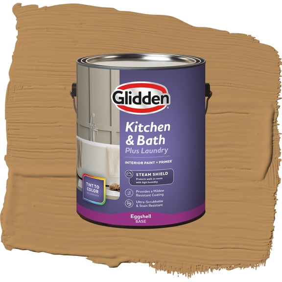 Glidden Glidden Kitchen Bath and Laundry Allegro / Brown, Eggshell Interior Paint with Primer, 1 Gallon