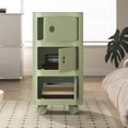 thumbnail image 3 of Mesita de noche cuadrada moderna con cajones, gabinete de almacenamiento multifuncional para sala de estar, dormitorio, gabinetes de plástico duraderos, 3 of 4
