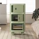 thumbnail image 3 of Mesita de noche cuadrada moderna con cajones, gabinete de almacenamiento multifuncional para sala de estar, dormitorio, gabinetes de plástico duraderos, 3 of 4