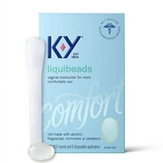 Silicone Lube K-Y Liquibeads 6 ct Personal Lubricant for Adult Couples, Women, Pleasure Enhancer, Sensual Massage Vaginal Moisturizer Beads, Hormone & Paraben Free, Easy Apply, Latex Condom Compatible