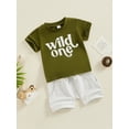 thumbnail image 3 of Suealasg Baby Boys One Birthday Outfits Letter Print Short Sleeve T-Shirts and Shorts Infant Boys 2Pcs Summer Clothes Set, 3 of 9