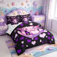 thumbnail image 2 of Manfei Ocean-Themed Axolotl 7-Piece Twin Bedding,Watercolor Animals Pattern Bedding Comforter Set,Colorful Stars Reversible, 2 of 7
