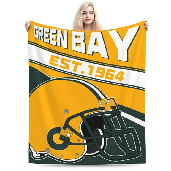 Green Bay Football Throw Blanket, Soft Lightweight Plush Warm Blankets For Men And Women, Sports Fan Gifts Bed Tapestry For Sofa, Travel 50"X40"