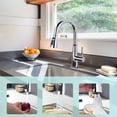 thumbnail image 4 of Wowow 3-Function Sprayer Pull Down Kitchen Faucet Spray Head Replacement with 9-Adapter Kit in Polished Chrome, 4 of 5
