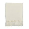 thumbnail image 2 of SARO TH021.I5060 Classic Waffle Weave Tassel Trim Throw  Ivory, 2 of 6