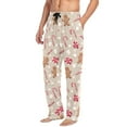 thumbnail image 3 of Men's Pajama Bottoms Gingerbread Man Lollipop Men's Cotton Pajama Pants Men's Loose Printed Pajama Pants Casual Pants with Pockets, 3 of 6
