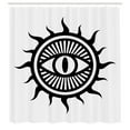thumbnail image 3 of Ambesonne White Shower Curtain, Occult Eye in Sun, 69"Wx70"L, Black and White, 3 of 5