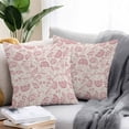 thumbnail image 2 of Farmhouse Pink Floral Outdoor Pillow Covers Pack of 2 Linen Boho Flower Rustic Country Waterproof Throw Pillow Covers Decorative Cushion Cases for Patio Garden Tent Balcony Couch 16x16 inch, 2 of 8