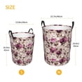 thumbnail image 3 of Sikiie Rose Flowers Print Round Dirty Clothes Basket, Waterproof Standing Foldable Storage Basket, for Laundry Room, Bedroom, Bathroom Storage-Medium, 3 of 6