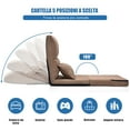 thumbnail image 6 of Giantex Triple Fold Down Sofa Bed, Adjustable Floor Couch Sofa with One Pillow, 6 Reclining Position, Convertible Upholstered Guest Sleeper, Modern Folding Lounge Chaise for Living Room and Bedroom, 6 of 7