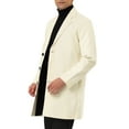 thumbnail image 4 of INSPIRE CHIC Men's Coat Notched Lapel Single Breasted Mid-Weight Long Sleeve Coat XL White, 4 of 7