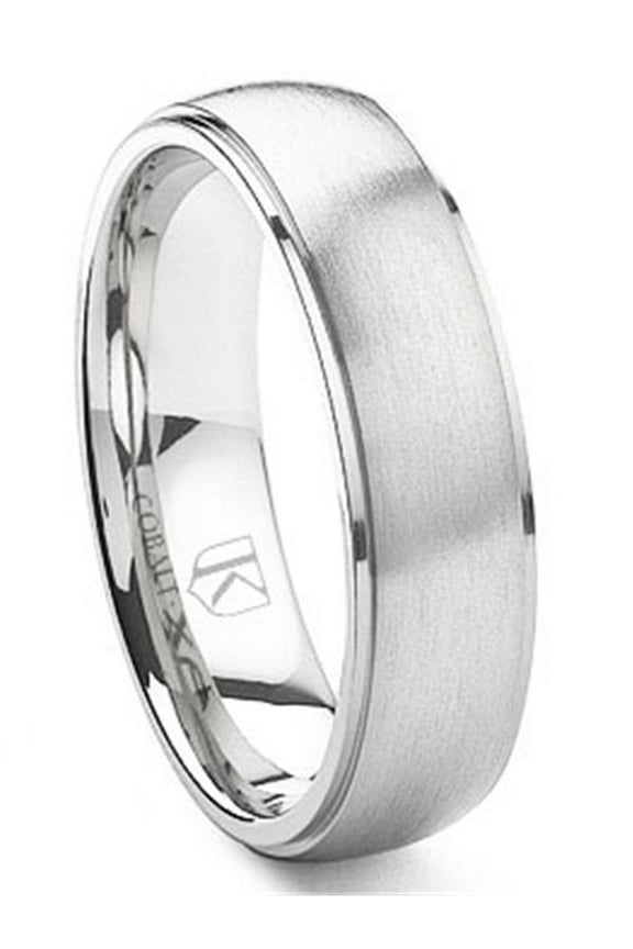 Cobalt Xf Chrome 6MM Dome Wedding Band Ring With Raised Center Sz 9.0