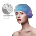 thumbnail image 2 of Gaeub Night Sky Elk Shower Caps for Women Men,Double Waterproof Layers Bathing Hat,Elastic and Reusable Bath Caps, 2 of 7