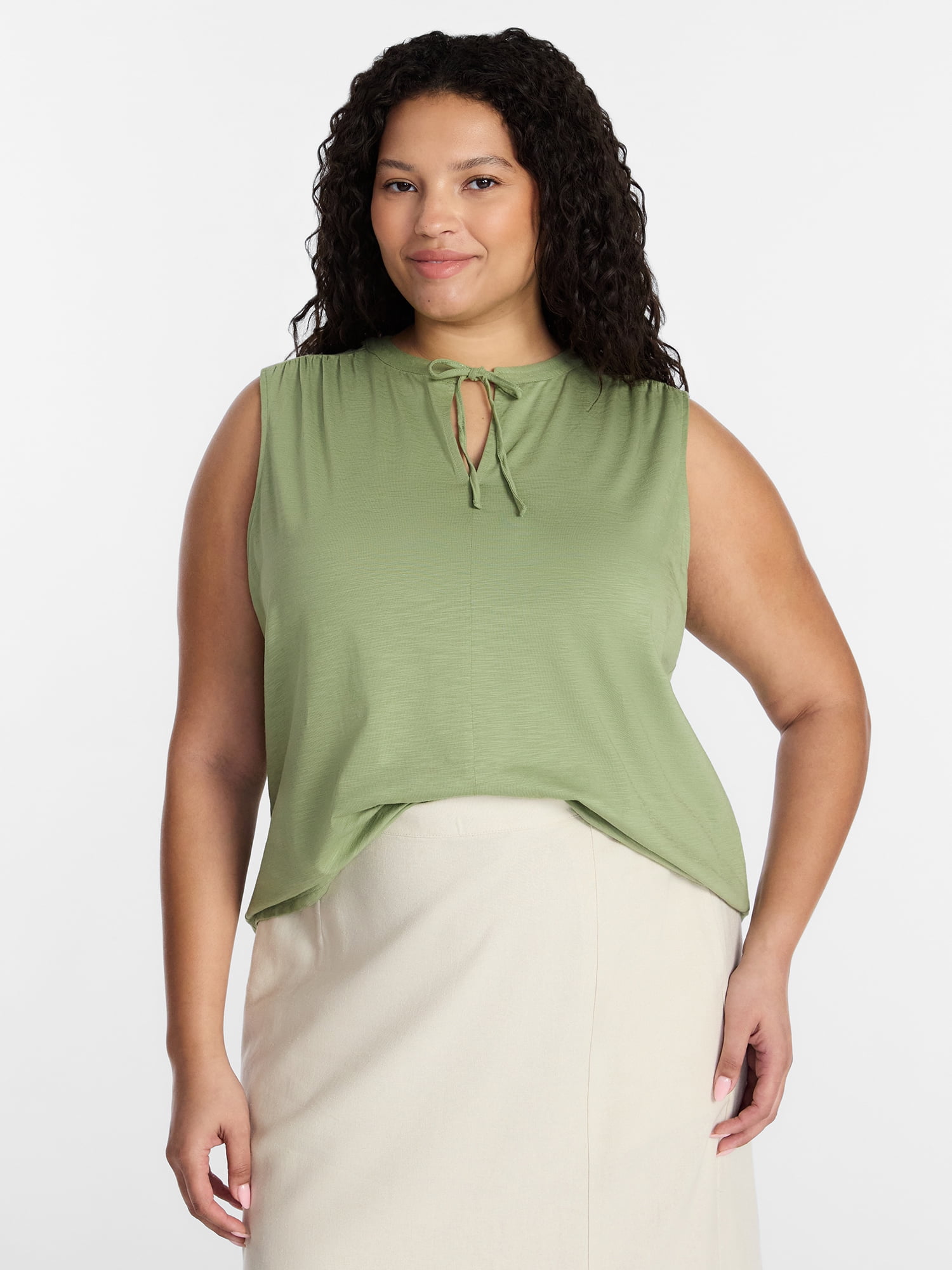 Time and Tru Women’s Tie Front Top, sizes XS-XXXL
