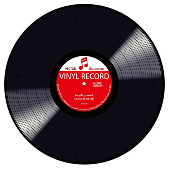 Vinyl Record Printed Soft Fabric Round Floor Mat Carpet Room Area Bedroom Rug