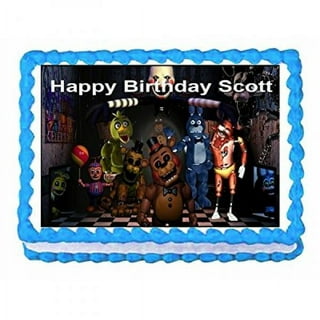 FNAF Backdrop Five Nights at Freddys Birthday Party Decorations Backdrop,  Party Supplies Favors for Kids with 12pcs Ballons and 50 pcs Stickers 