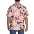 thumbnail image 5 of Wukai Funny Chicken Men's Casual Short-Sleeve Button Down Shirt - Lightweight Summer Dress Shirt for Daily Wear-Small, 5 of 7