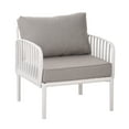 thumbnail image 2 of Orion Modern Outdoor Patio Club Chair with Cushions, White+Light Gray, 2 of 11