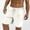 White, variant on Men's Peach Skin Suede Cargo Shorts Fashion Solid Sports Short Sweatpants Summer Casual Elastic Waist Short Pants