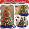 thumbnail image 3 of Deago 35 Inch Blue Sequin Christmas Tree Skirt Embroidered Glitter Personalized Sparkle Polyester Xmas Tree Skirt Mat for Halloween Christmas Tree Decorations, 3 of 7